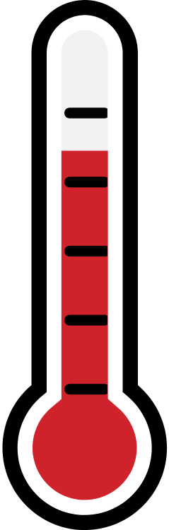 Partially filled in thermometer.